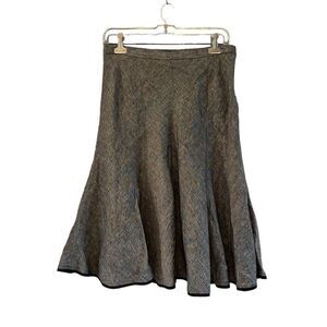 Mario Serrani grey 100% linen midi skirt. Size 8